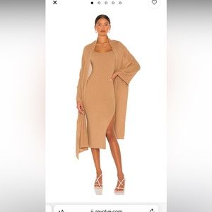 LPA Salmah Dress With Detachable Shawl in Camel